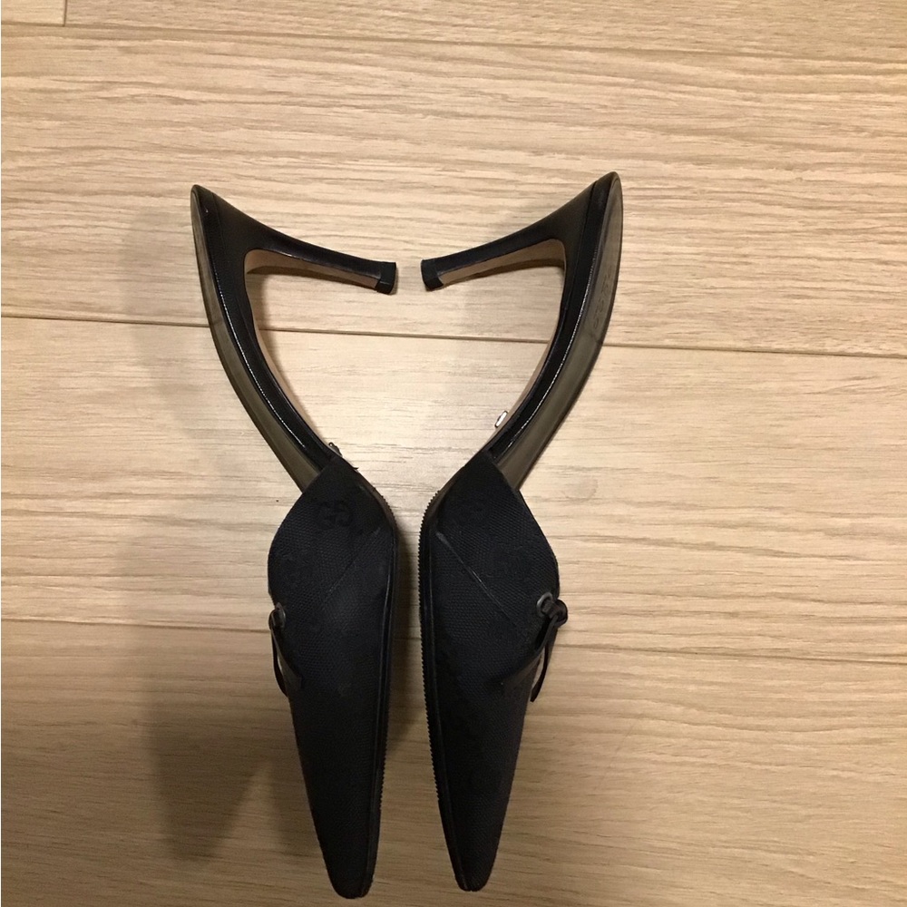 Authentic Gucci Black Women's GG Logo Mules - Picture 3 of 8
